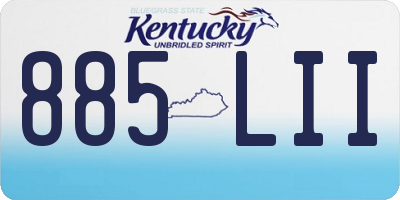 KY license plate 885LII
