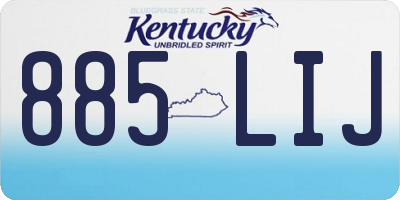 KY license plate 885LIJ
