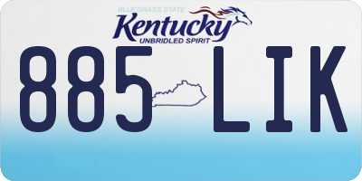 KY license plate 885LIK