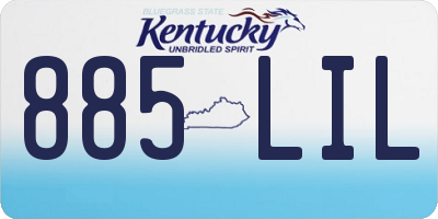 KY license plate 885LIL