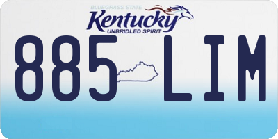 KY license plate 885LIM