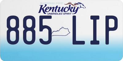 KY license plate 885LIP
