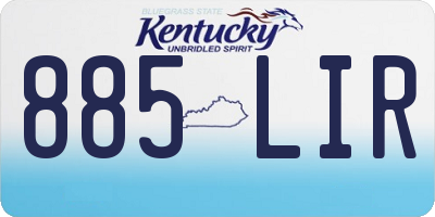 KY license plate 885LIR