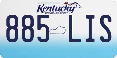 KY license plate 885LIS