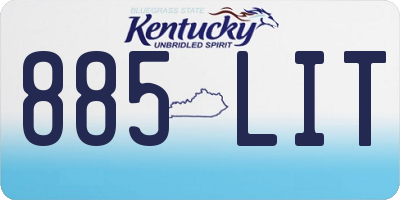 KY license plate 885LIT