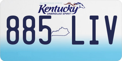 KY license plate 885LIV