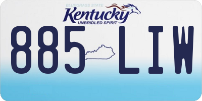 KY license plate 885LIW