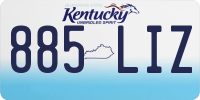 KY license plate 885LIZ