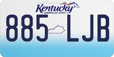KY license plate 885LJB
