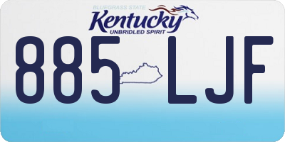 KY license plate 885LJF