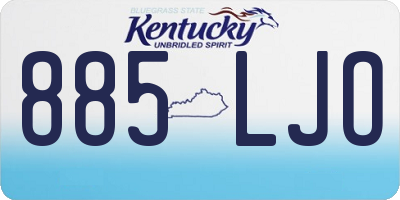 KY license plate 885LJO