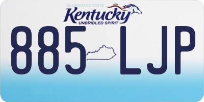 KY license plate 885LJP