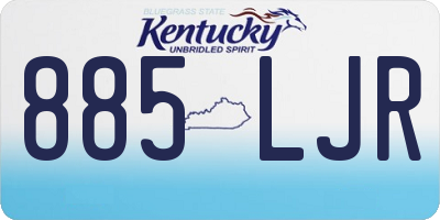 KY license plate 885LJR