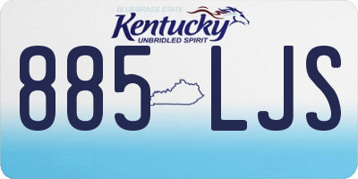 KY license plate 885LJS