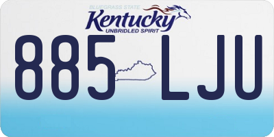 KY license plate 885LJU