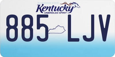 KY license plate 885LJV
