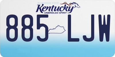 KY license plate 885LJW