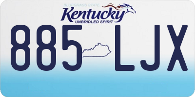 KY license plate 885LJX