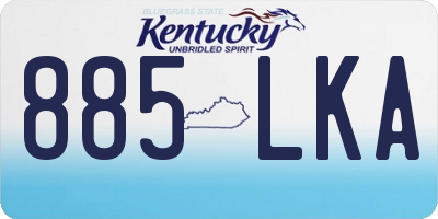 KY license plate 885LKA