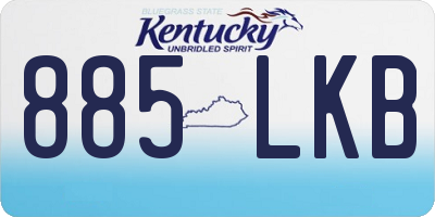 KY license plate 885LKB