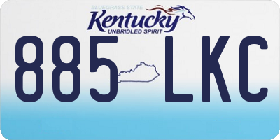 KY license plate 885LKC