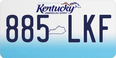 KY license plate 885LKF