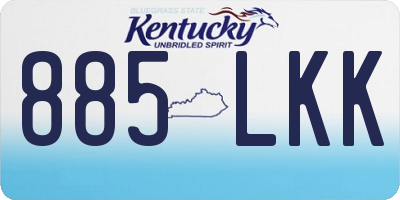KY license plate 885LKK