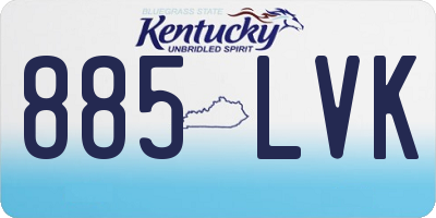 KY license plate 885LVK