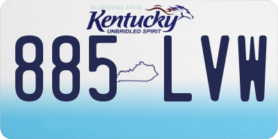 KY license plate 885LVW