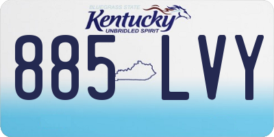 KY license plate 885LVY