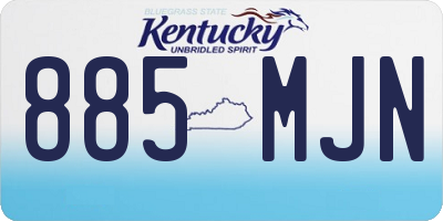 KY license plate 885MJN