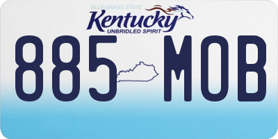 KY license plate 885MOB