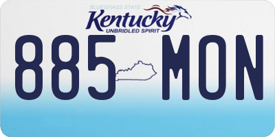 KY license plate 885MON