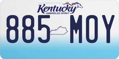 KY license plate 885MOY