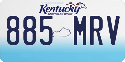 KY license plate 885MRV