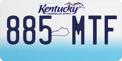 KY license plate 885MTF