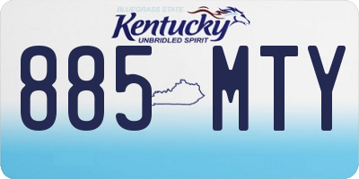 KY license plate 885MTY