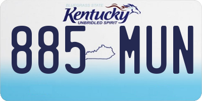 KY license plate 885MUN