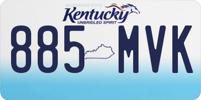 KY license plate 885MVK