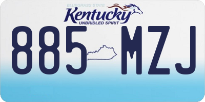 KY license plate 885MZJ