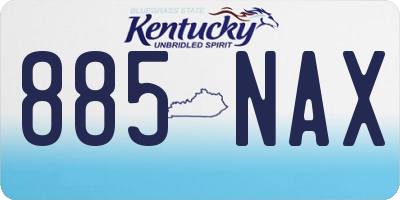 KY license plate 885NAX