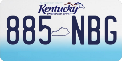 KY license plate 885NBG