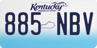 KY license plate 885NBV