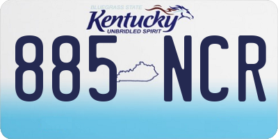 KY license plate 885NCR