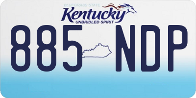 KY license plate 885NDP