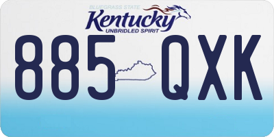 KY license plate 885QXK