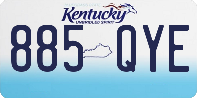 KY license plate 885QYE