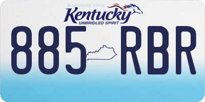 KY license plate 885RBR