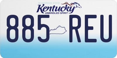 KY license plate 885REU