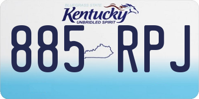 KY license plate 885RPJ